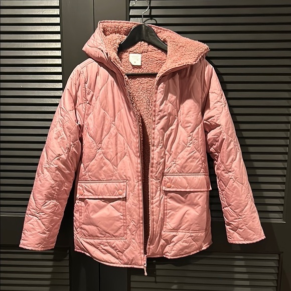 Crewcuts Primaloft Girl’s Reversible Pink Quilted Sherpa Jacket, Size XL - Picture 3 of 13